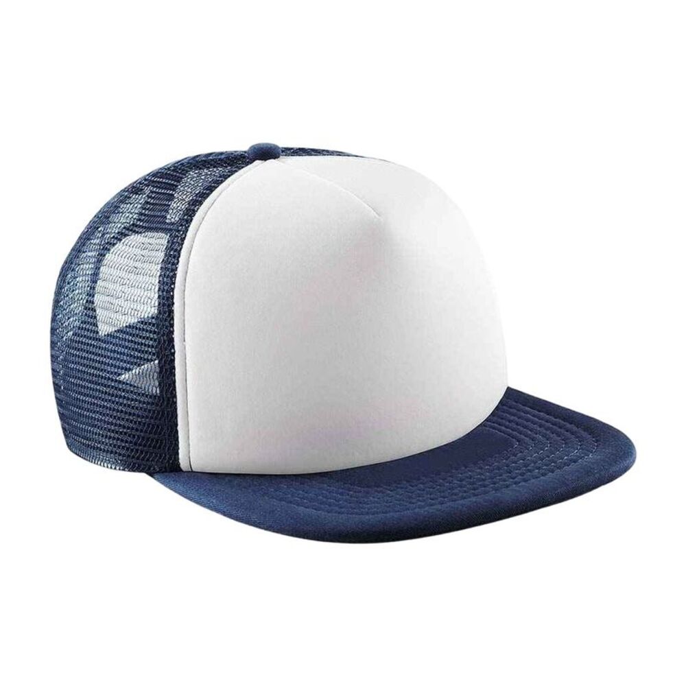 Beechfield Childrens/Kids Vintage  Trucker Cap / French Navy/White
